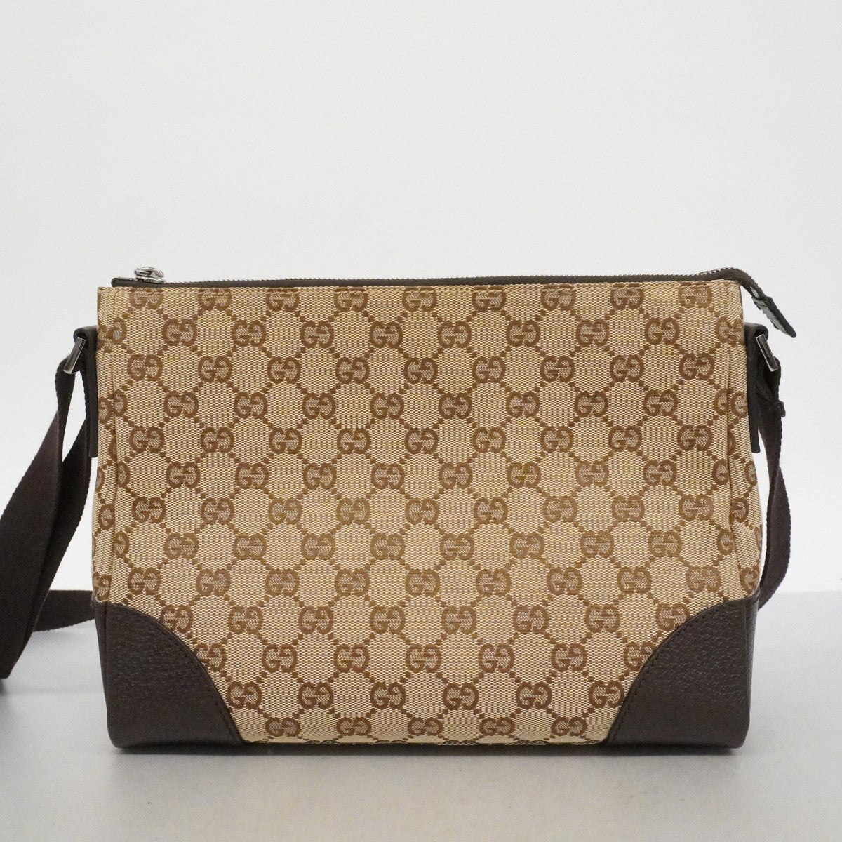 【6cc4023-k】グッチ ショルダーバッグ GGキャンバス 114273 キャンバス ベージュ シルバー金具【中古】レディース