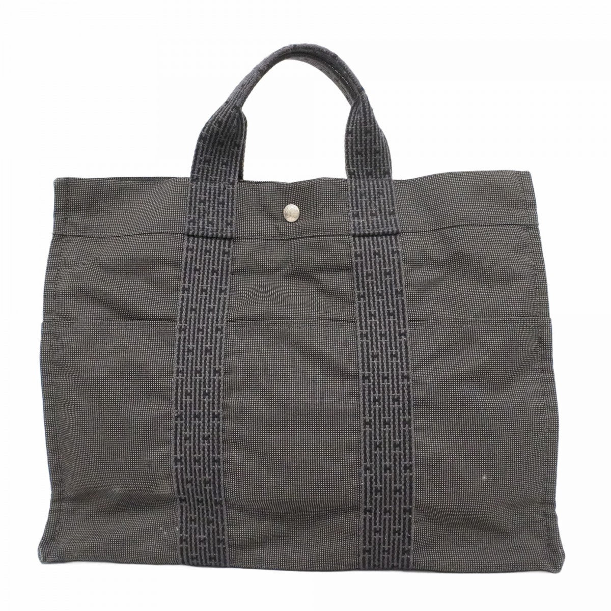 【6cc4025-k】エルメス トートバッグ エールラインMM キャンバス グレー シルバー金具【中古】メンズ レディース ユニセックス