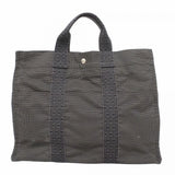 【6cc4025-k】エルメス トートバッグ エールラインMM キャンバス グレー シルバー金具【中古】メンズ レディース ユニセックス