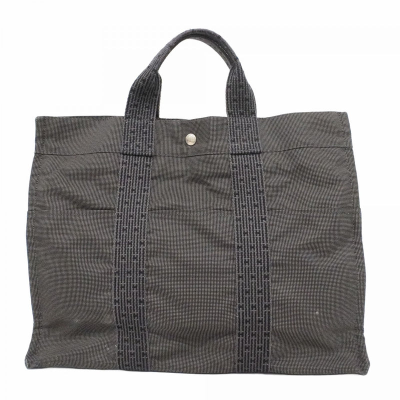 【6cc4025-k】エルメス トートバッグ エールラインMM キャンバス グレー シルバー金具【中古】メンズ レディース ユニセックス