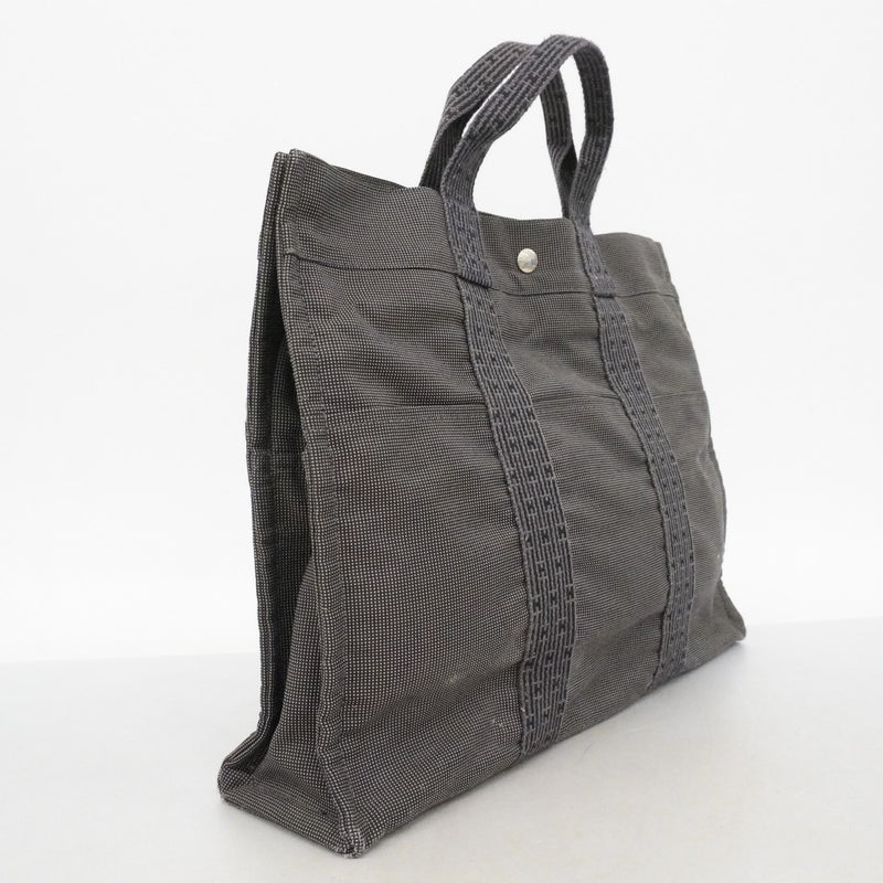 【6cc4025-k】エルメス トートバッグ エールラインMM キャンバス グレー シルバー金具【中古】メンズ レディース ユニセックス