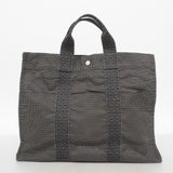 【6cc4025-k】エルメス トートバッグ エールラインMM キャンバス グレー シルバー金具【中古】メンズ レディース ユニセックス