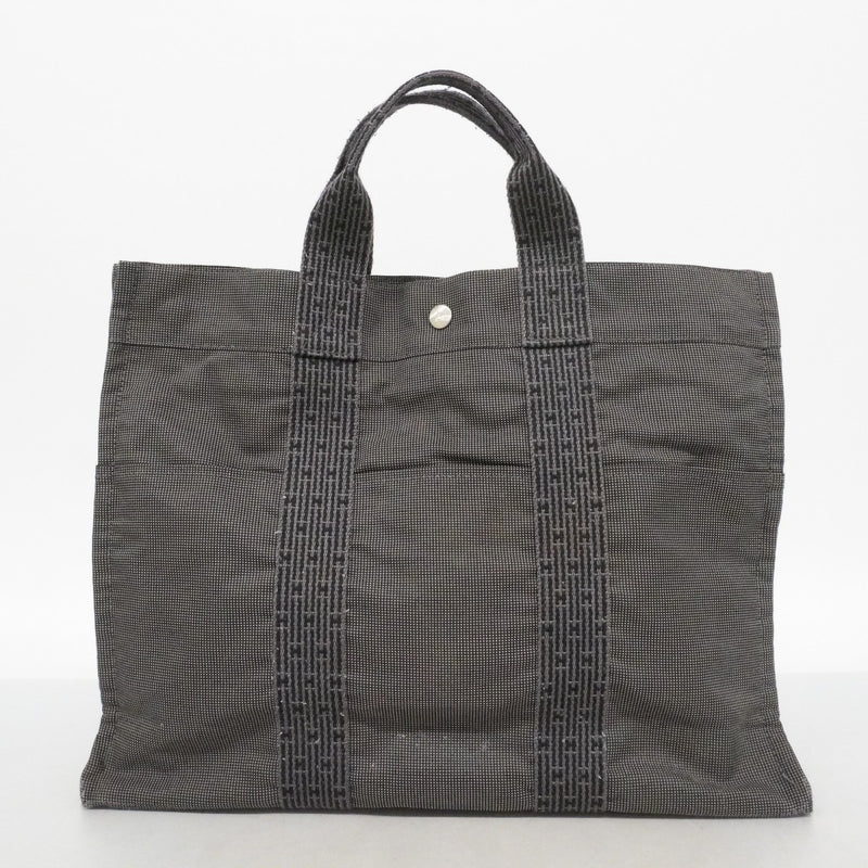 【6cc4025-k】エルメス トートバッグ エールラインMM キャンバス グレー シルバー金具【中古】メンズ レディース ユニセックス