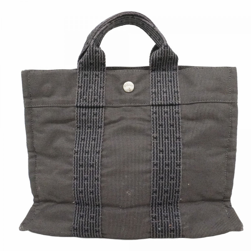 【6cc4026-k】エルメス ハンドバッグ エールラインPM キャンバス グレー シルバー金具【中古】メンズ レディース ユニセックス