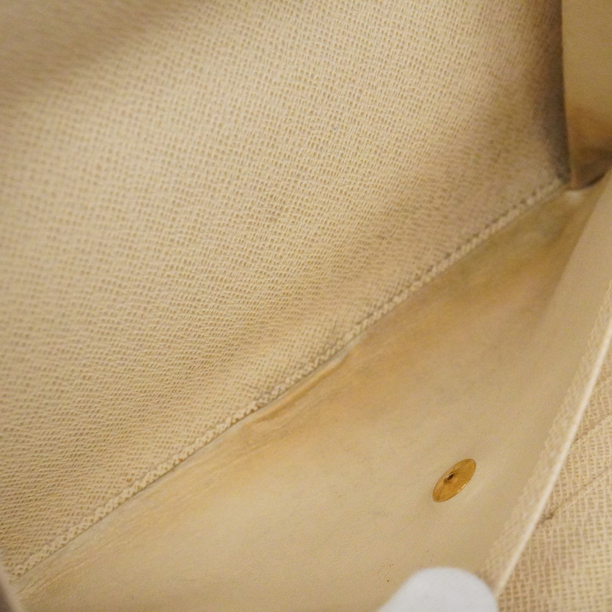 【6cc4031-k】ルイヴィトン 三つ折り長財布 ダミエ・アズール ポルトフォイユインターナショナル N61732 ホワイト【中古】レディース