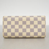 【6cc4031-k】ルイヴィトン 三つ折り長財布 ダミエ・アズール ポルトフォイユインターナショナル N61732 ホワイト【中古】レディース