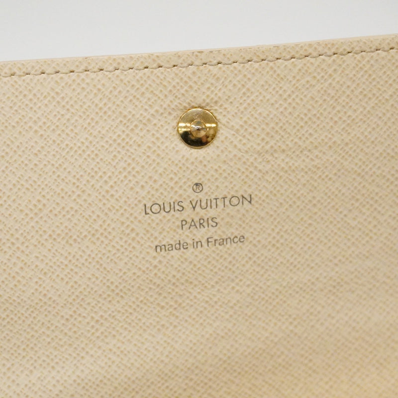 【6cc4031-k】ルイヴィトン 三つ折り長財布 ダミエ・アズール ポルトフォイユインターナショナル N61732 ホワイト【中古】レディース