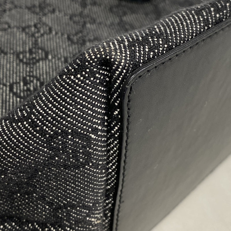 【6cc4038-k】グッチ トートバッグ 31243 デニム ブラック シルバー金具【中古】レディース