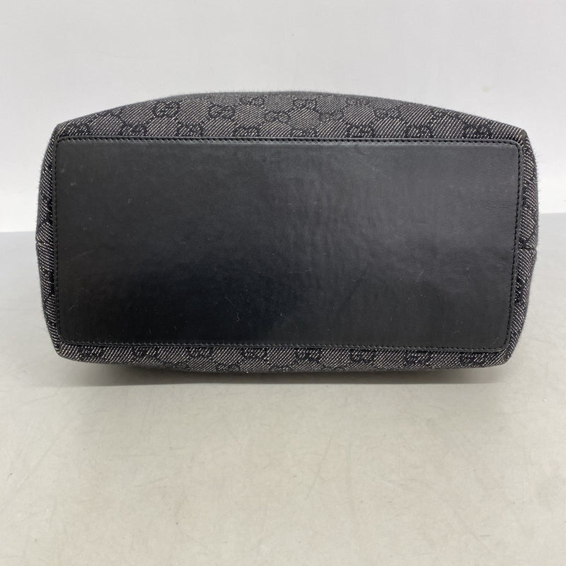 【6cc4038-k】グッチ トートバッグ 31243 デニム ブラック シルバー金具【中古】レディース