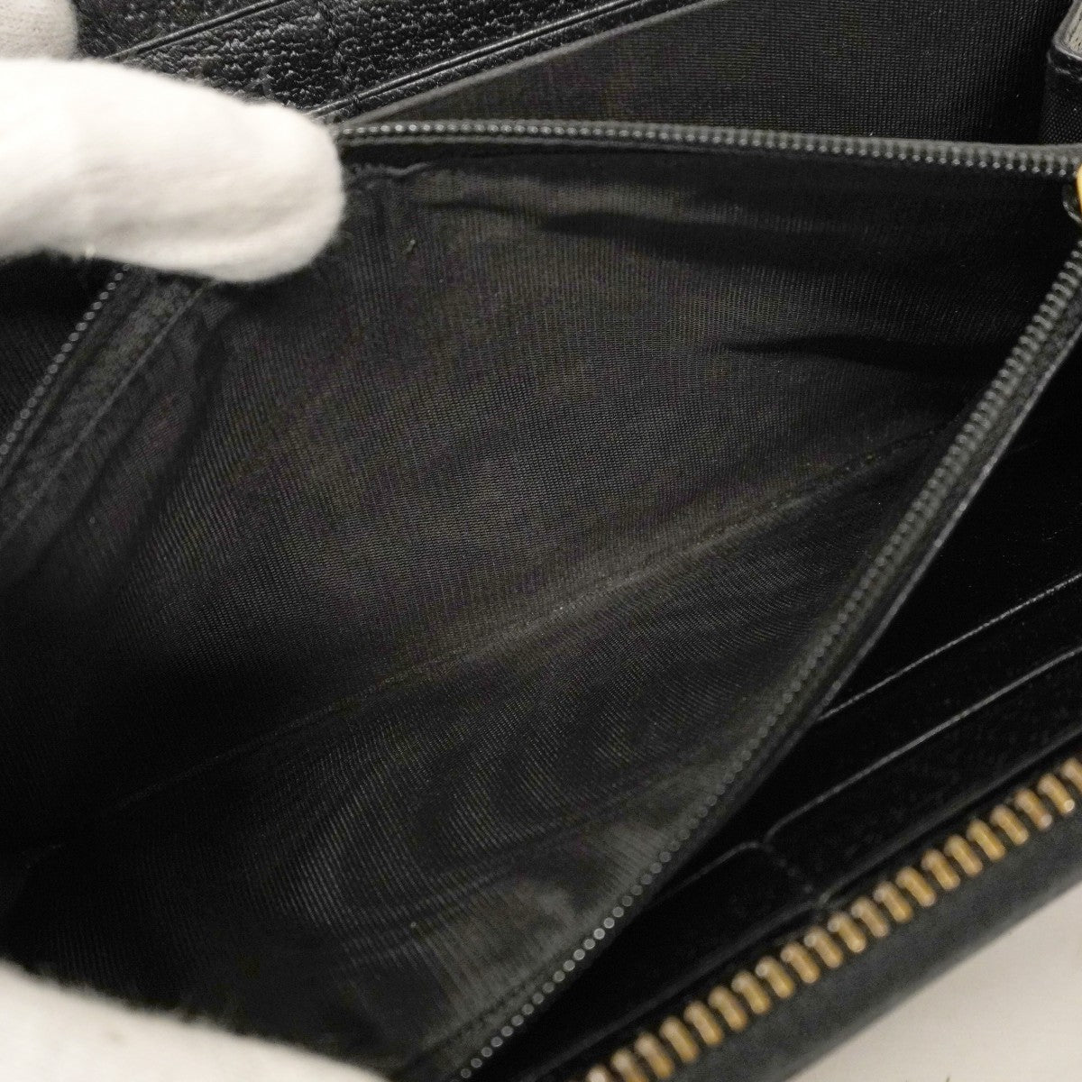 【6cc4043-k】グッチ 長財布 GGマーモント 428736 レザー ブラック ゴールド金具【中古】メンズ レディース ユニセックス