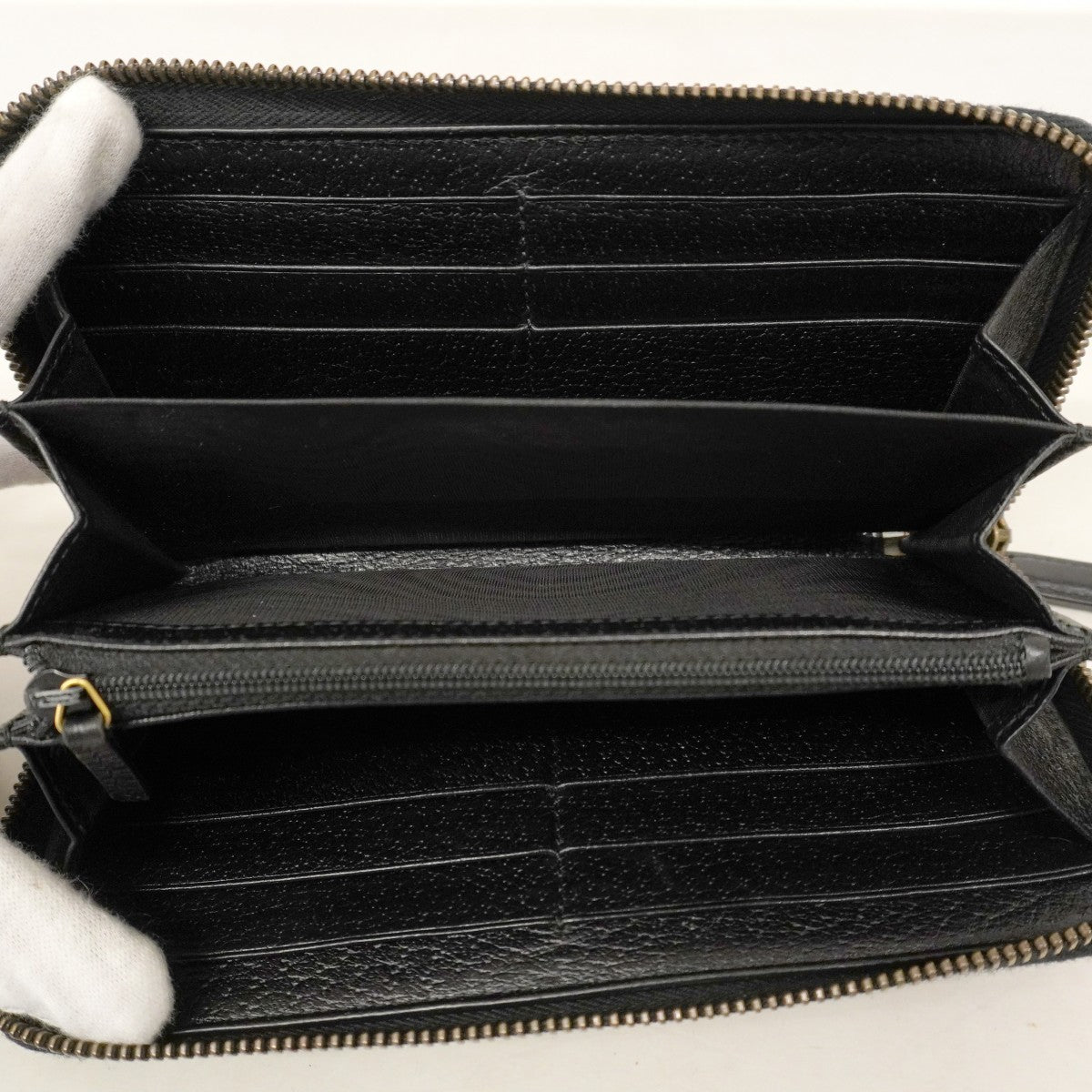 【6cc4043-k】グッチ 長財布 GGマーモント 428736 レザー ブラック ゴールド金具【中古】メンズ レディース ユニセックス