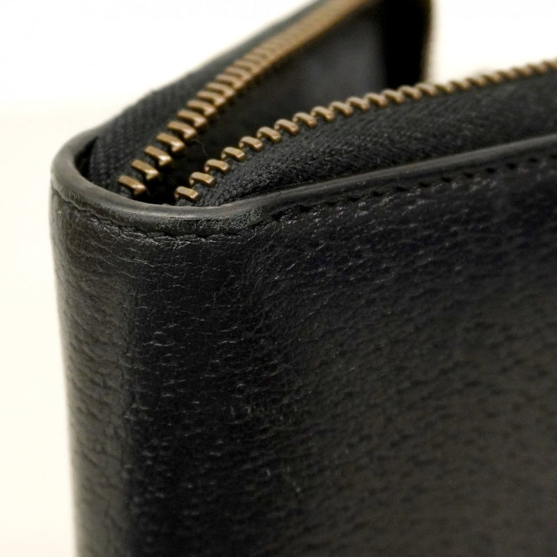 【6cc4043-k】グッチ 長財布 GGマーモント 428736 レザー ブラック ゴールド金具【中古】メンズ レディース ユニセックス