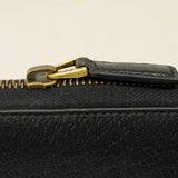 【6cc4043-k】グッチ 長財布 GGマーモント 428736 レザー ブラック ゴールド金具【中古】メンズ レディース ユニセックス