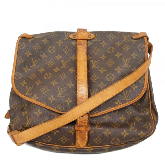 【6cc4067】ルイヴィトン ショルダーバッグ モノグラム ソミュール35 M42254 ブラウン【中古】レディース