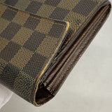 【6cc4079】ルイヴィトン 長財布 ダミエ ポシェットポルトモネクレディ N61724 エベヌ【中古】レディース