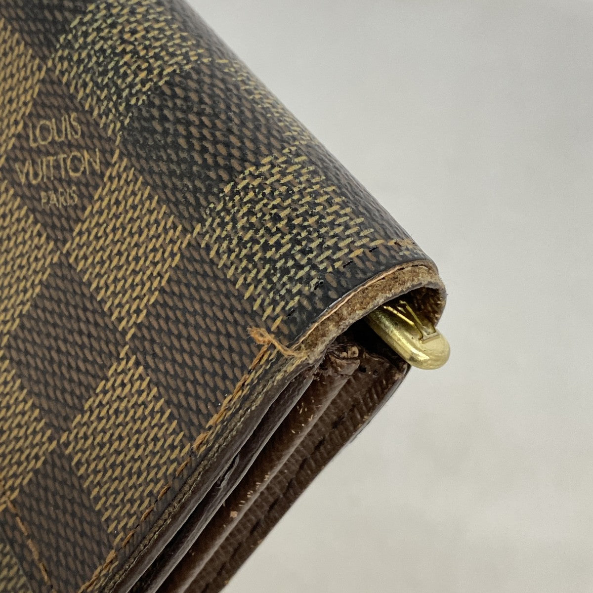 【6cc4079】ルイヴィトン 長財布 ダミエ ポシェットポルトモネクレディ N61724 エベヌ【中古】レディース