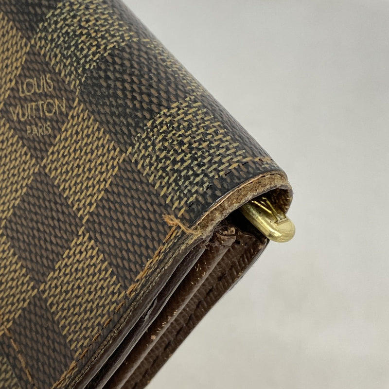 【6cc4079】ルイヴィトン 長財布 ダミエ ポシェットポルトモネクレディ N61724 エベヌ【中古】レディース