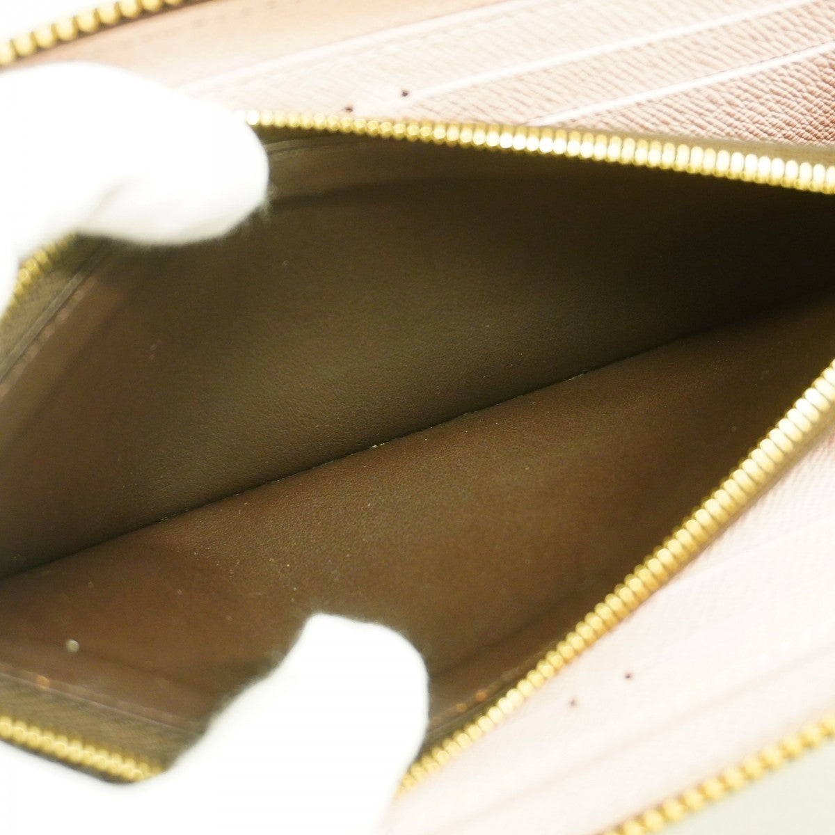 【6cc4142】ルイヴィトン 長財布 ダミエ ポルトフォイユクレマンス N41626 ブラウン ローズバレリーヌ【中古】レディース