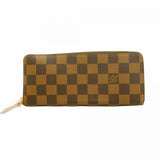 【6cc4142】ルイヴィトン 長財布 ダミエ ポルトフォイユクレマンス N41626 ブラウン ローズバレリーヌ【中古】レディース