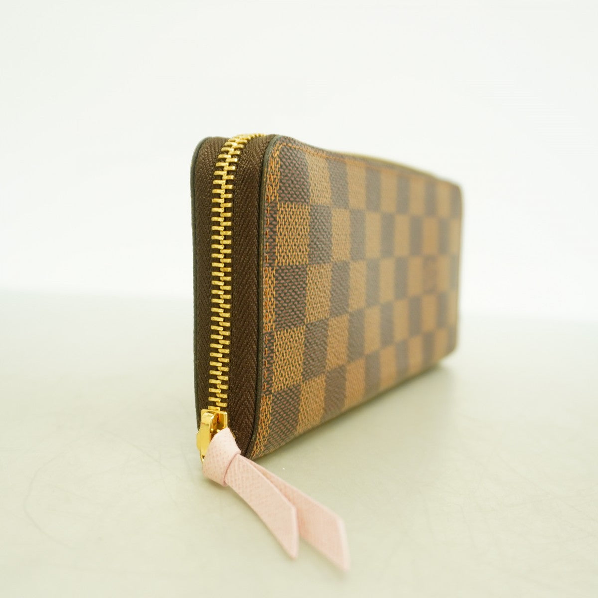 【6cc4142】ルイヴィトン 長財布 ダミエ ポルトフォイユクレマンス N41626 ブラウン ローズバレリーヌ【中古】レディース