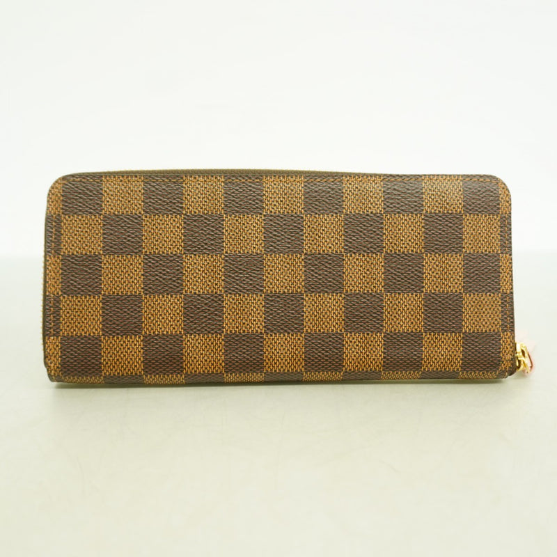 【6cc4142】ルイヴィトン 長財布 ダミエ ポルトフォイユクレマンス N41626 ブラウン ローズバレリーヌ【中古】レディース