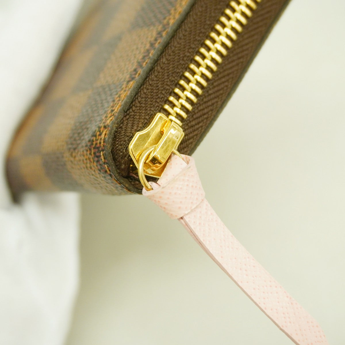 【6cc4142】ルイヴィトン 長財布 ダミエ ポルトフォイユクレマンス N41626 ブラウン ローズバレリーヌ【中古】レディース