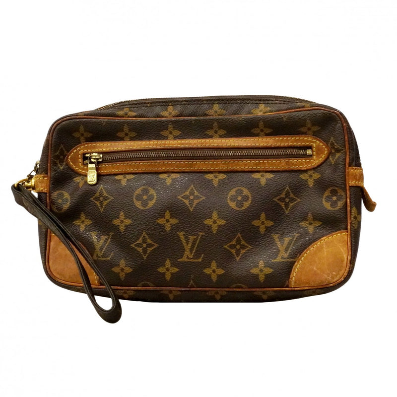 【6cc4172】ルイヴィトン クラッチバッグ モノグラム マルリードラゴンヌGM M51825 ブラウン【中古】メンズ