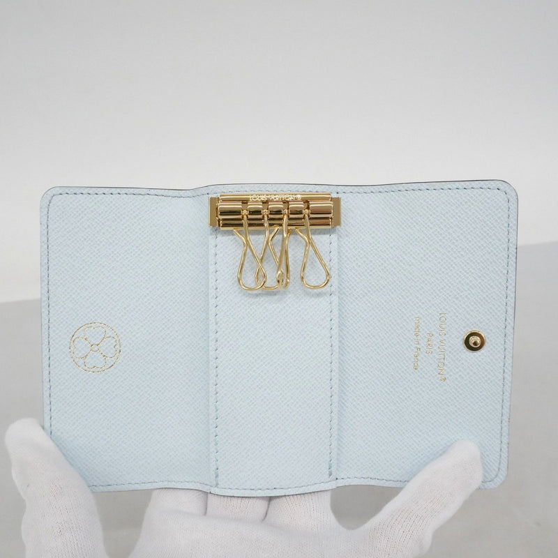 【6cc4206】ルイヴィトン キーケース モノグラム ミュルティクレ4 M82923 ブラウン ライトブルー【中古】レディース