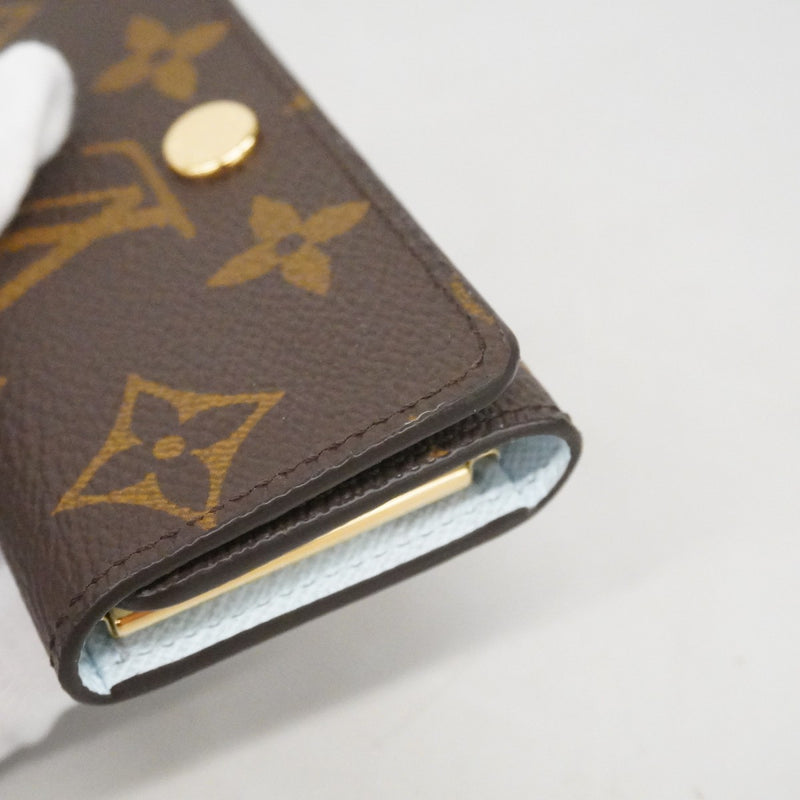 【6cc4206】ルイヴィトン キーケース モノグラム ミュルティクレ4 M82923 ブラウン ライトブルー【中古】レディース