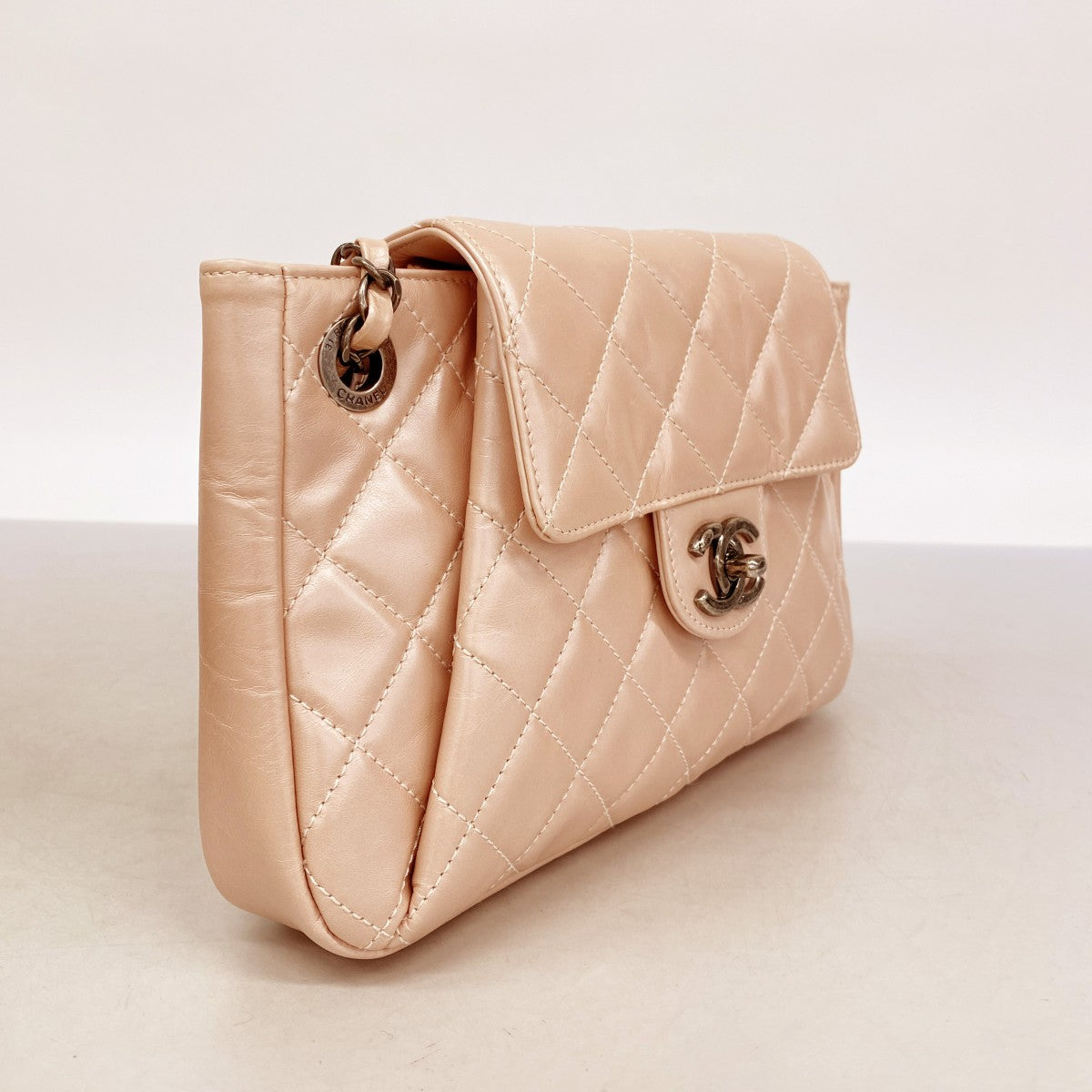 ★最終価格★SALE【6cd4468-k】シャネル ショルダーバッグ マトラッセ Wチェーン パリスソウル レザー カーフスキン ピンク シルバー金具【中古】レディース