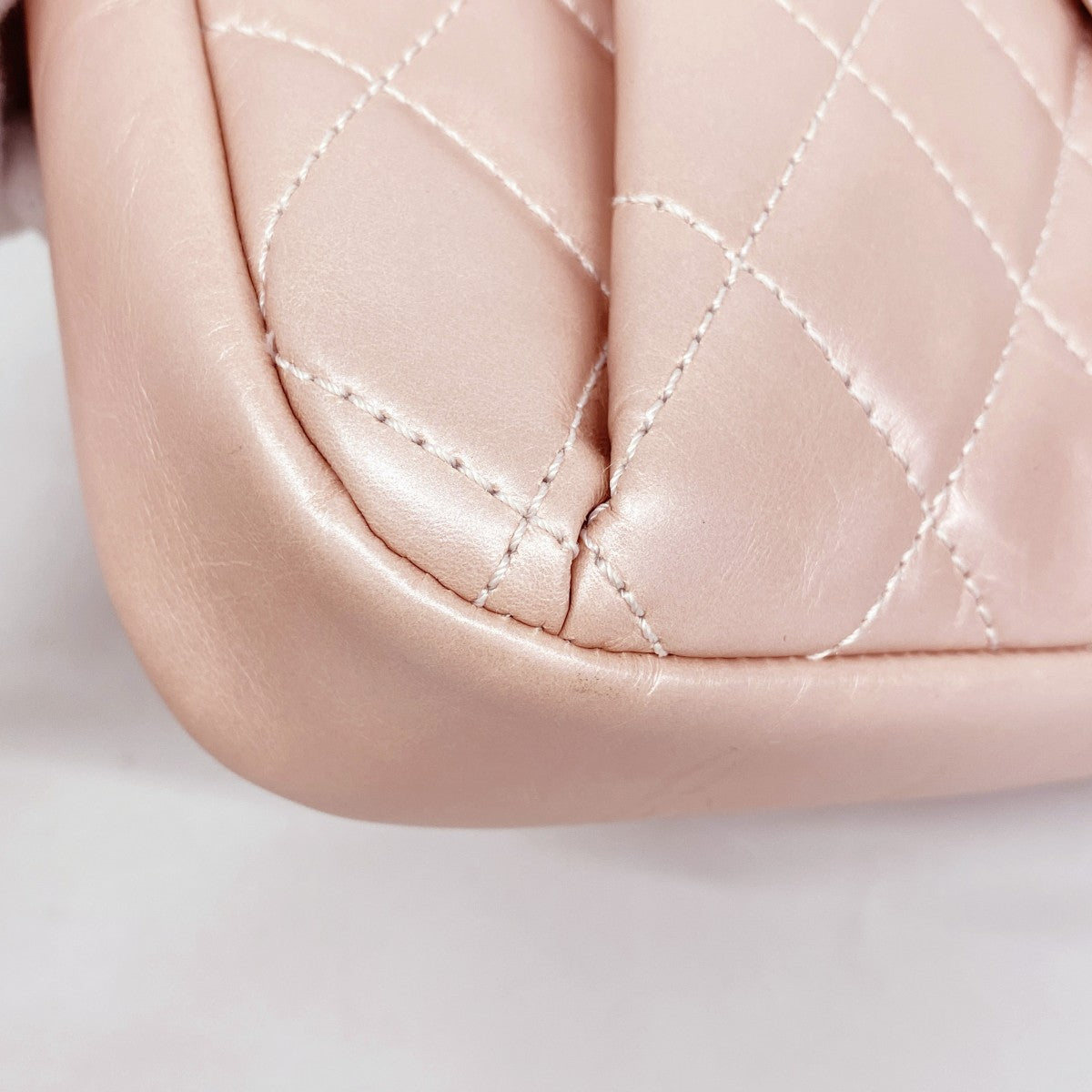 ★最終価格★SALE【6cd4468-k】シャネル ショルダーバッグ マトラッセ Wチェーン パリスソウル レザー カーフスキン ピンク シルバー金具【中古】レディース