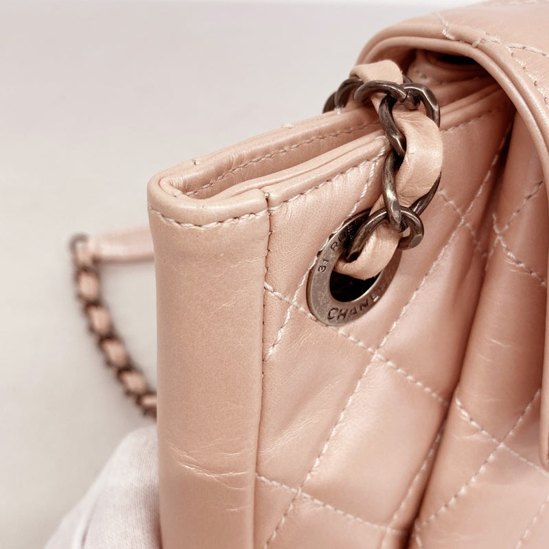 ★最終価格★SALE【6cd4468-k】シャネル ショルダーバッグ マトラッセ Wチェーン パリスソウル レザー カーフスキン ピンク シルバー金具【中古】レディース