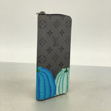 【6cd4563-k】ルイヴィトン 長財布 モノグラム・エクリプス リバース ジッピーウォレットヴェルティカル M81971 グレー ブラック 草間彌生コラボ【中古】メンズ