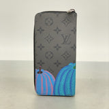 【6cd4563-k】ルイヴィトン 長財布 モノグラム・エクリプス リバース ジッピーウォレットヴェルティカル M81971 グレー ブラック 草間彌生コラボ【中古】メンズ