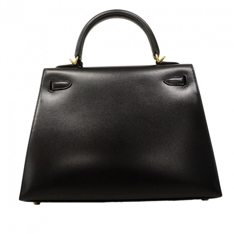 ★SALE【6cd4671-e-g】エルメス ハンドバッグ ケリー25 タデラクト ブラック ゴールド金具 K刻印 2wayバッグ【中古】レディース