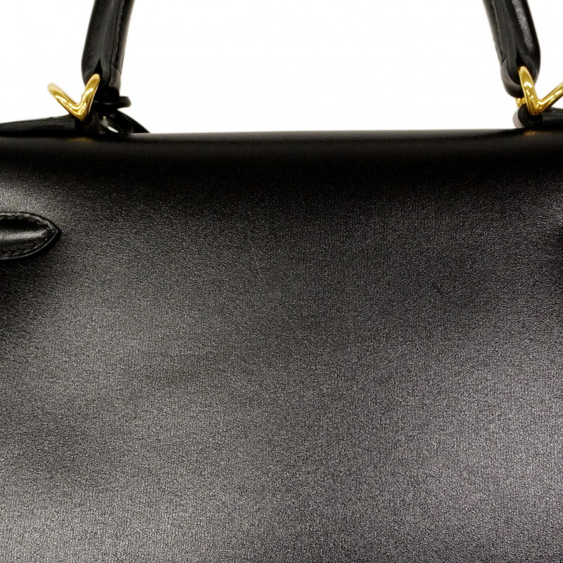 ★SALE【6cd4671-e-g】エルメス ハンドバッグ ケリー25 タデラクト ブラック ゴールド金具 K刻印 2wayバッグ【中古】レディース