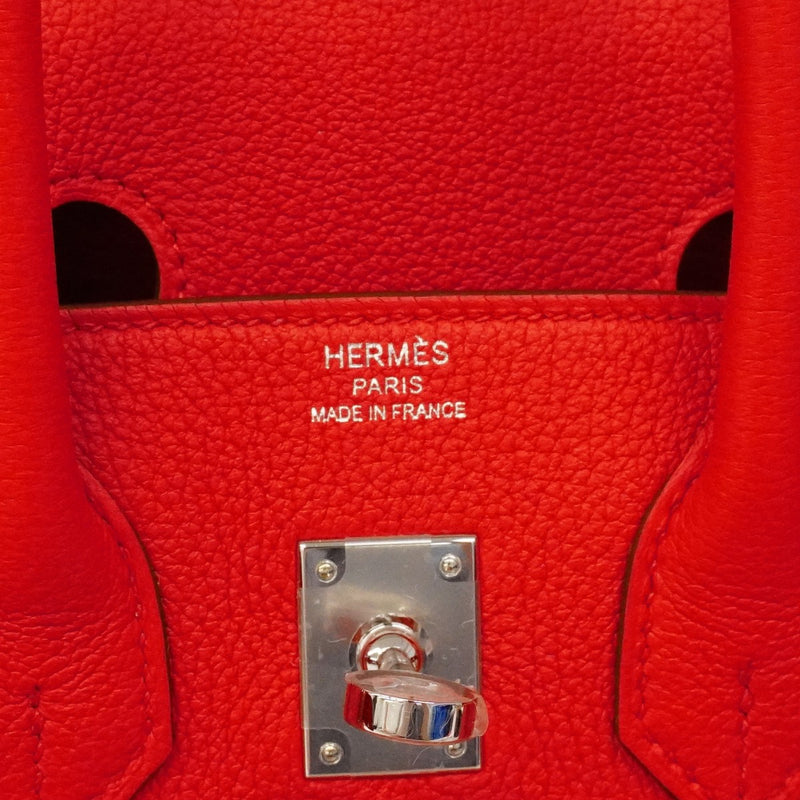 ★SALE【6cd4672-g-h】エルメス ハンドバッグ バーキン25 トゴ ルージュラデュー シルバー金具 K刻印【中古】レディース