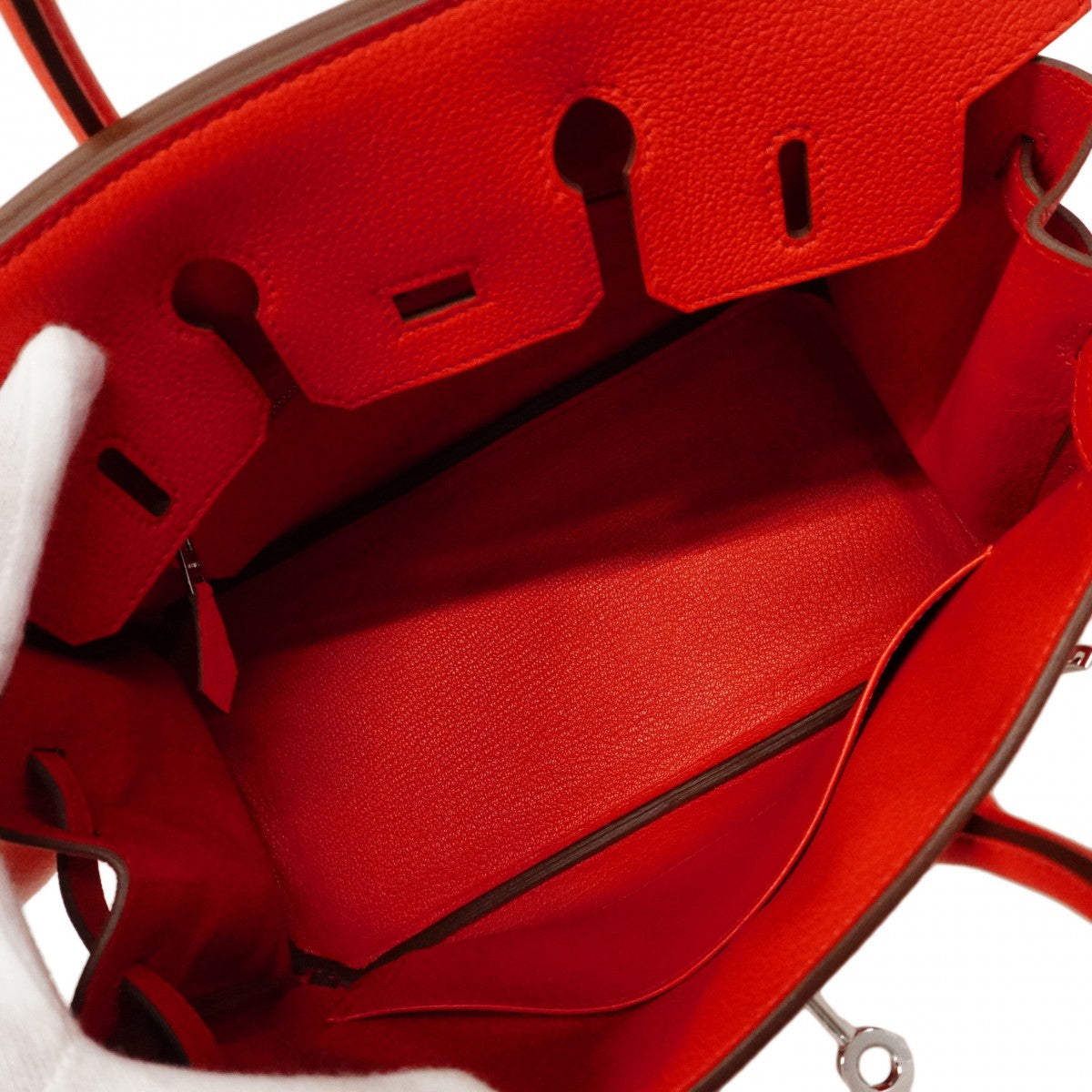 ★SALE【6cd4672-g-h】エルメス ハンドバッグ バーキン25 トゴ ルージュラデュー シルバー金具 K刻印【中古】レディース