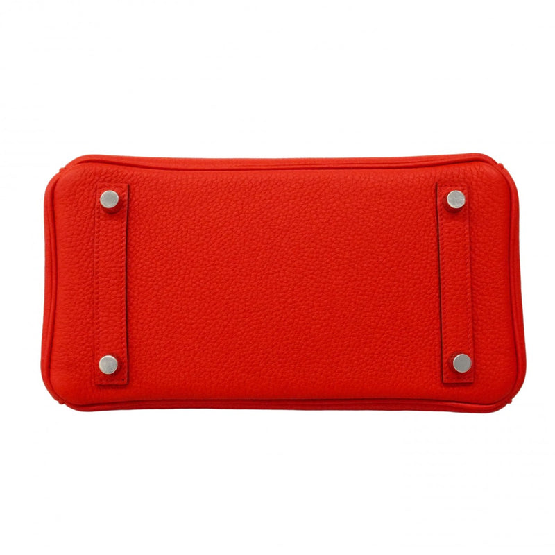 ★SALE【6cd4672-g-h】エルメス ハンドバッグ バーキン25 トゴ ルージュラデュー シルバー金具 K刻印【中古】レディース