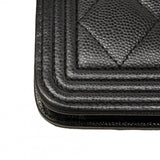 ★SALE【6cd4675】シャネル ショルダーウォレット ボーイシャネル キャビアスキン ブラック ゴールド金具【中古】レディース