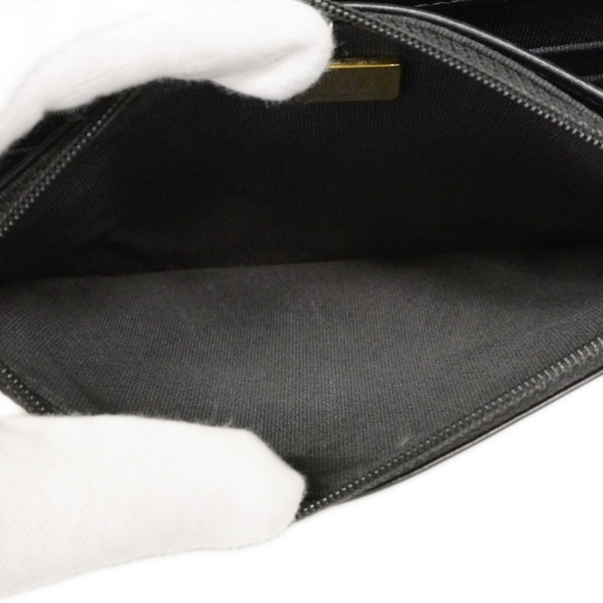 ★SALE【6cd4675】シャネル ショルダーウォレット ボーイシャネル キャビアスキン ブラック ゴールド金具【中古】レディース