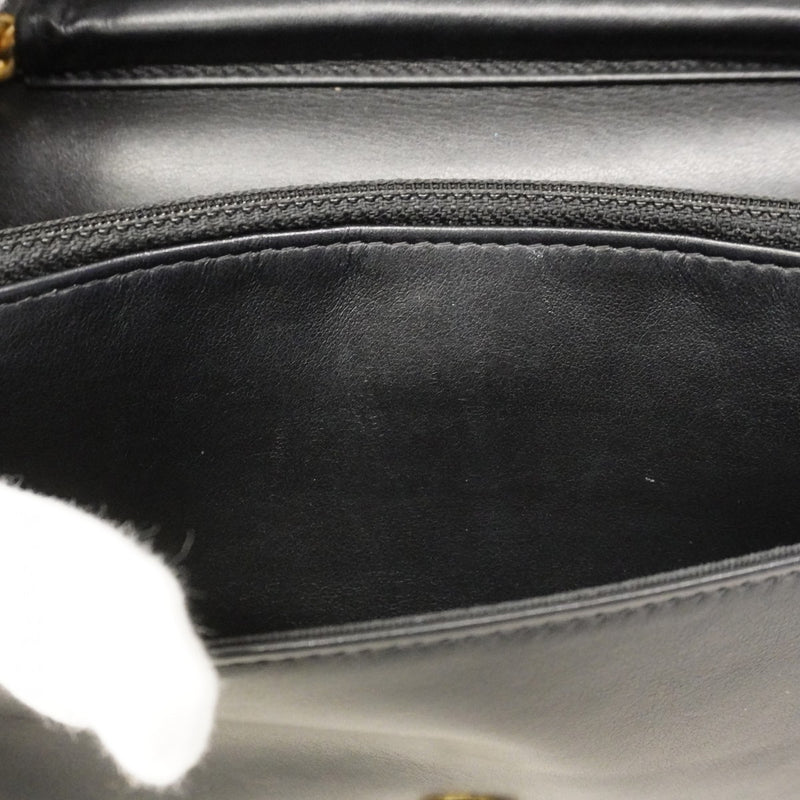 ★SALE【6cd4675】シャネル ショルダーウォレット ボーイシャネル キャビアスキン ブラック ゴールド金具【中古】レディース