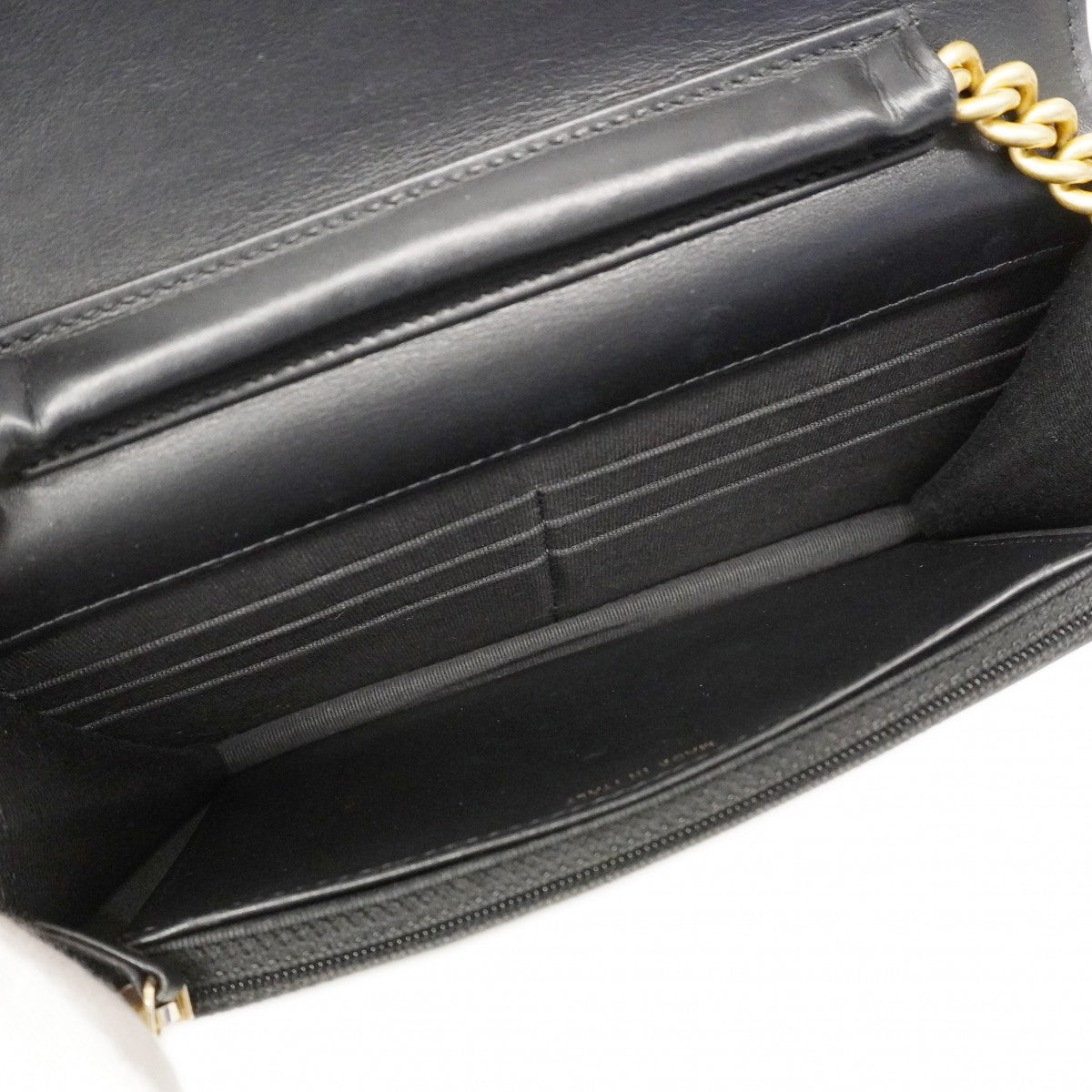 ★SALE【6cd4675】シャネル ショルダーウォレット ボーイシャネル キャビアスキン ブラック ゴールド金具【中古】レディース