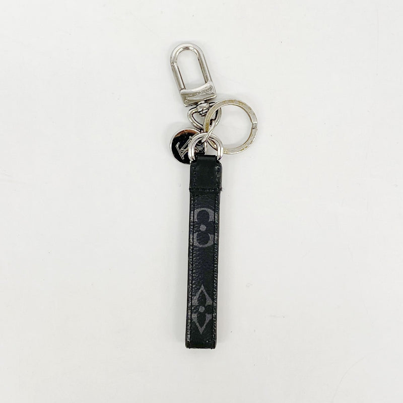 【6cd4802】ルイヴィトン キーホルダー・チャーム モノグラム・エクリプス ポルトクレドラゴンヌ M61950 ブラック シルバー【中古】メンズ