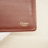 【6cd4840】カルティエ 長札入れ マスト レザー ボルドー ゴールド金具【中古】メンズ レディース ユニセックス