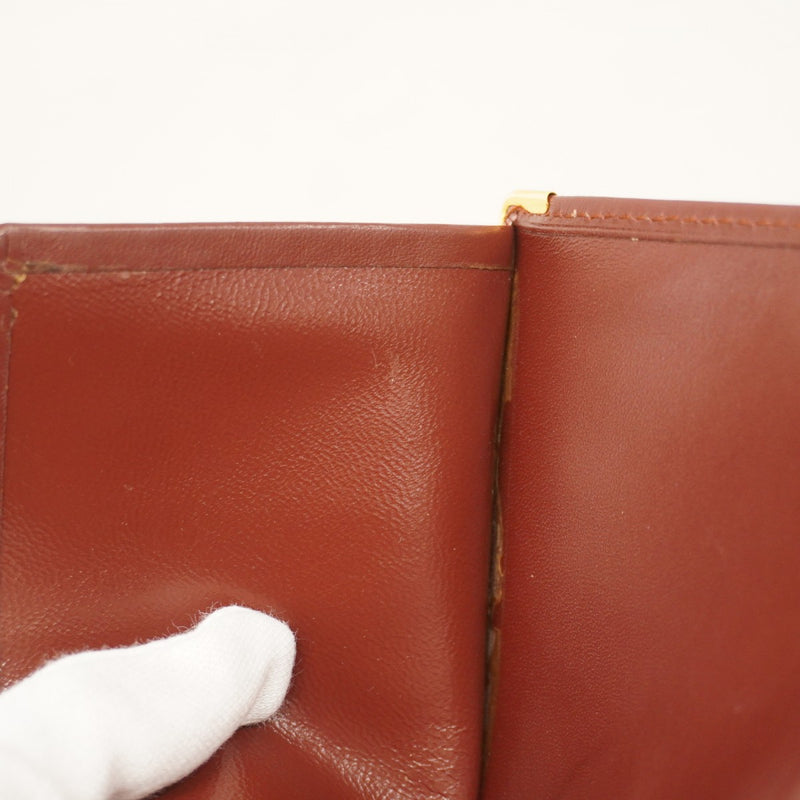 【6cd4840】カルティエ 長札入れ マスト レザー ボルドー ゴールド金具【中古】メンズ レディース ユニセックス