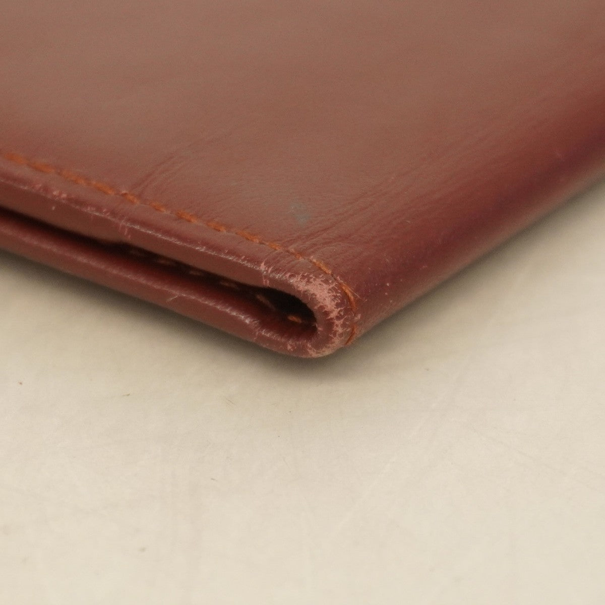 【6cd4840】カルティエ 長札入れ マスト レザー ボルドー ゴールド金具【中古】メンズ レディース ユニセックス