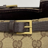 ★SALE【6cd4896-k】グッチ トートバッグ GGキャンバス 107757 キャンバス ブラウン ゴールド金具【中古】レディース