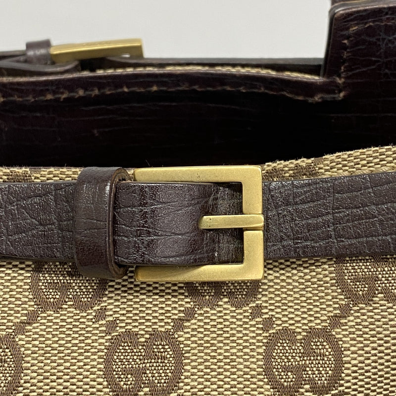 ★SALE【6cd4896-k】グッチ トートバッグ GGキャンバス 107757 キャンバス ブラウン ゴールド金具【中古】レディース