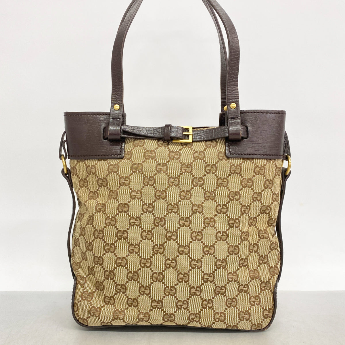 ★SALE【6cd4896-k】グッチ トートバッグ GGキャンバス 107757 キャンバス ブラウン ゴールド金具【中古】レディース